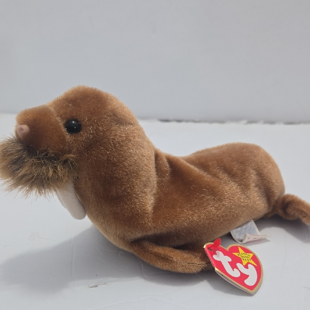 Ty Plush Walrus Toy - Brown and White